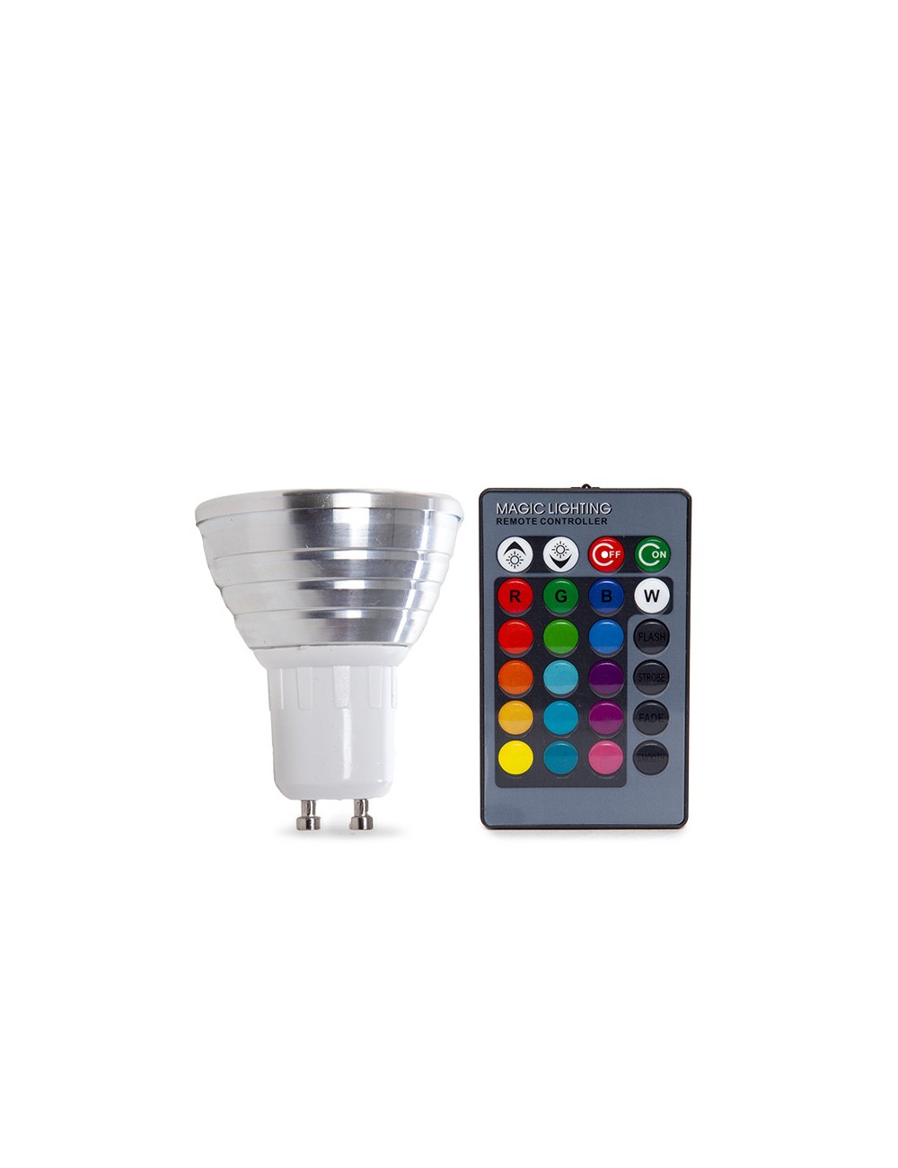 Ampoule LED GU10 3W RVB Télécommande 40.000H [PL187220-GU10]