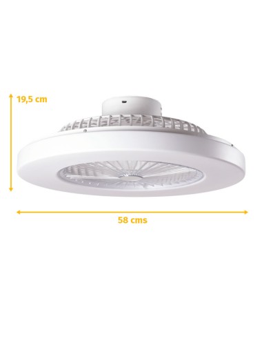 Ventilateur de Plafonnierd 40W 2000Lm Éclairage LED Cct Variable Télécommande 50.000H - Blanc[HO-LEDFAN-08-W]