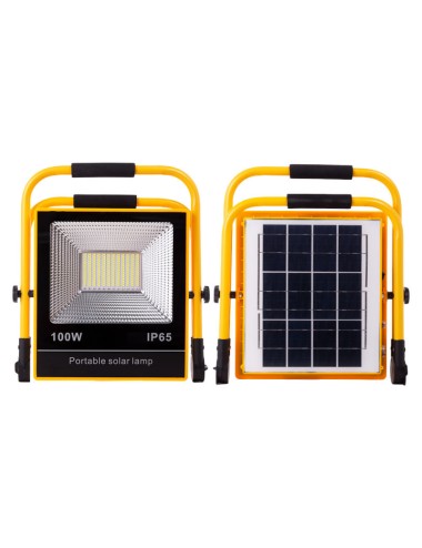 Solaire LED Floodlight 100W 6500K Panneau: 6V/12W Battery: 3.2V/18000MaH Remote Control [HO-SolaireFL-100W-05]