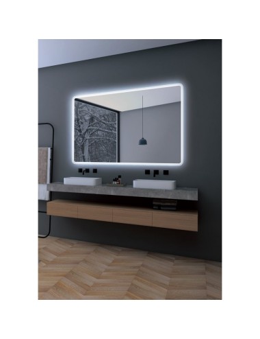 Miroir Salle de bain éclairée \"Praga\" 80Cm Blanc Froid Sensor Désembuage/On-Off [LIMEX-PRAG014/80]