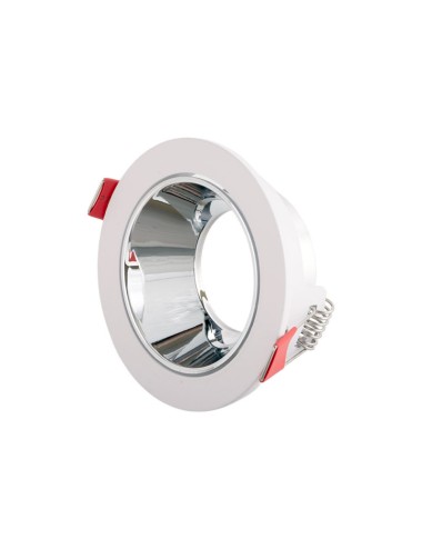 Downlight Rond GU10 Sans Douille/Ampoule - Blanc / Argent [LUM-WS396A16]