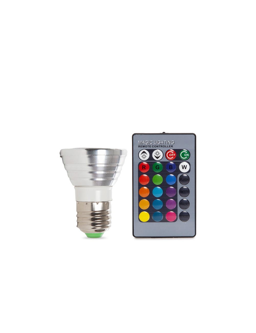 Ampoule LED E27 3W RVB Télécommande 40.000H [PL187220-E27]