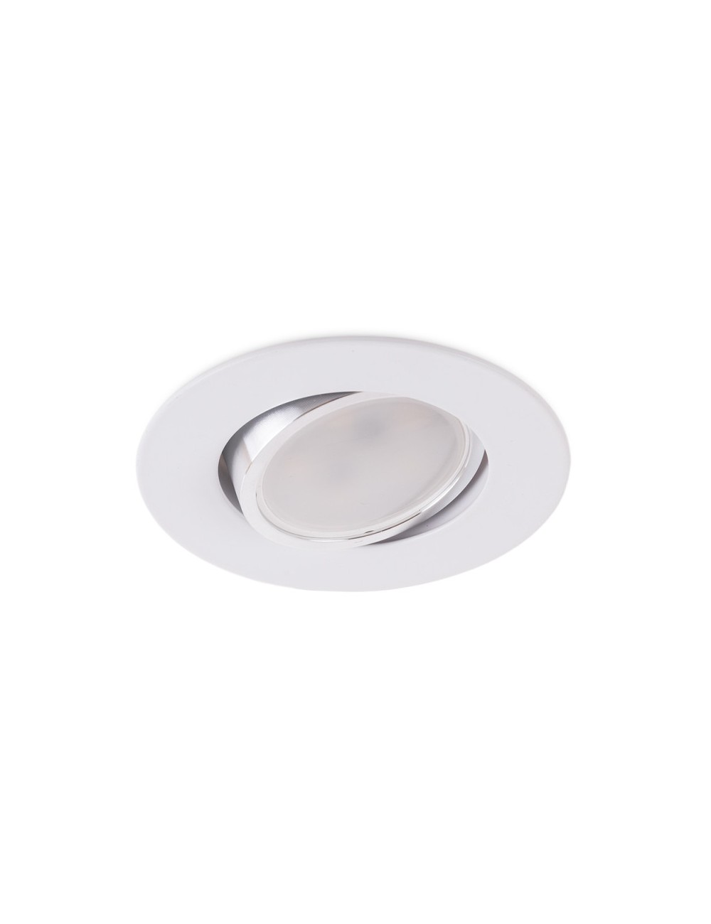 Bague Projecteur Downlight  Rond Inclinable Aluminium Blanc93Mm