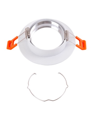 Bague Projecteur Downlight  Rond Inclinable Aluminium Blanc93Mm