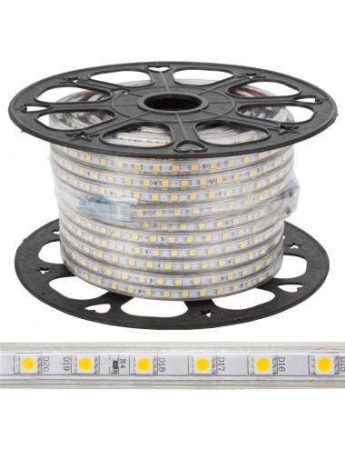 Bande de 60 LEDs/M 500W 42.000Lm SMD5050 220VAC IP65 x50M 40.000H [GR220/60/50M]-