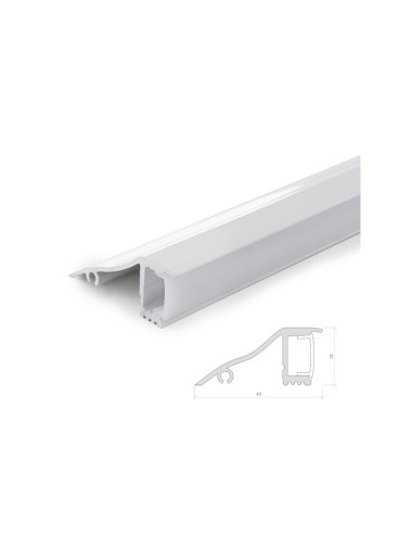 Profil Aluminium Pour Bande LED Installation Des murs - Diffuseur laiteux x 1M