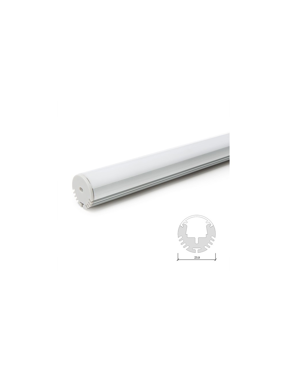 Profil Aluminium Pour Bande LED Bar/Cabinet - Diffuseur laiteux x 2M