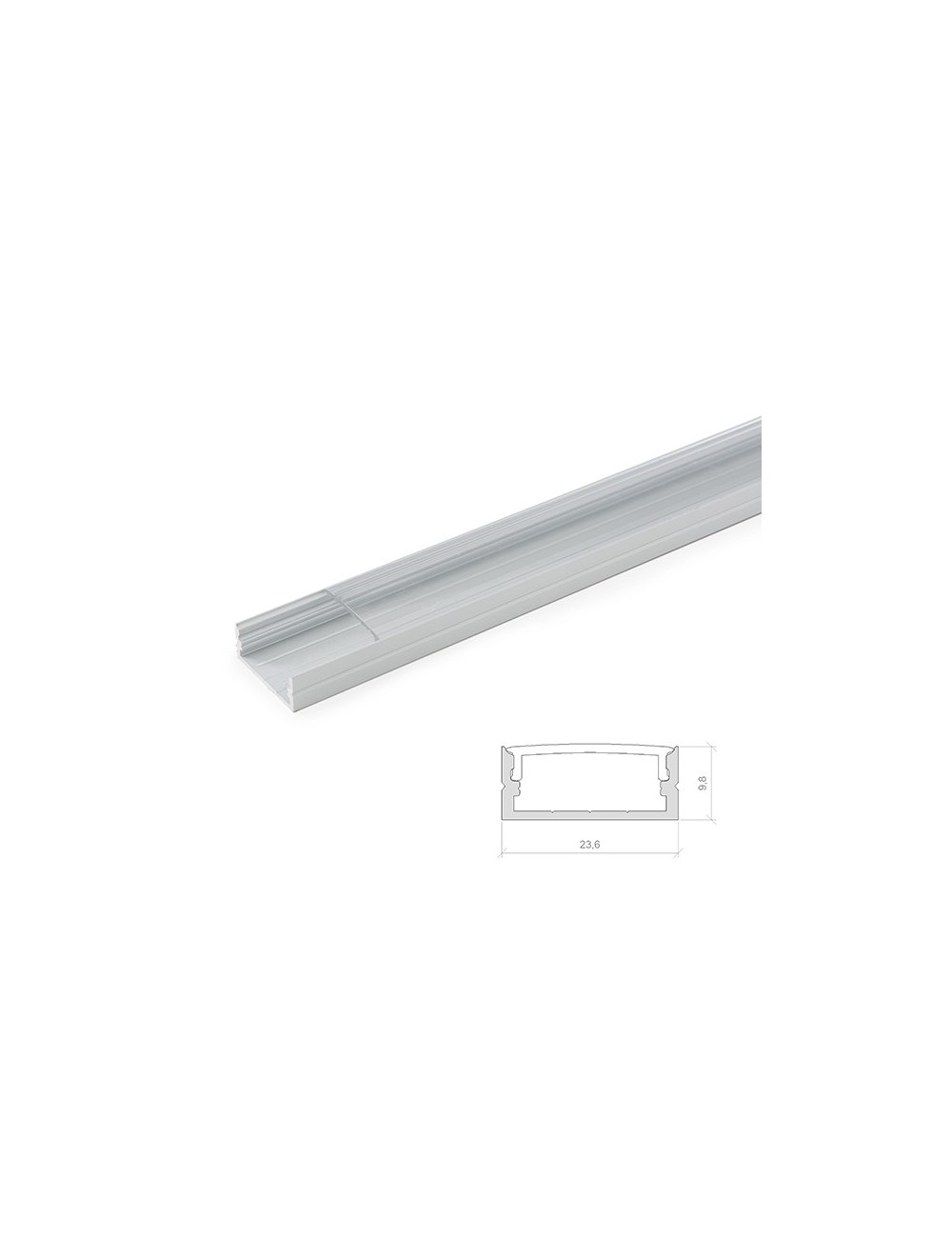 Profil Aluminium Pour Bande LED Double - Diffuseur laiteux x 2M