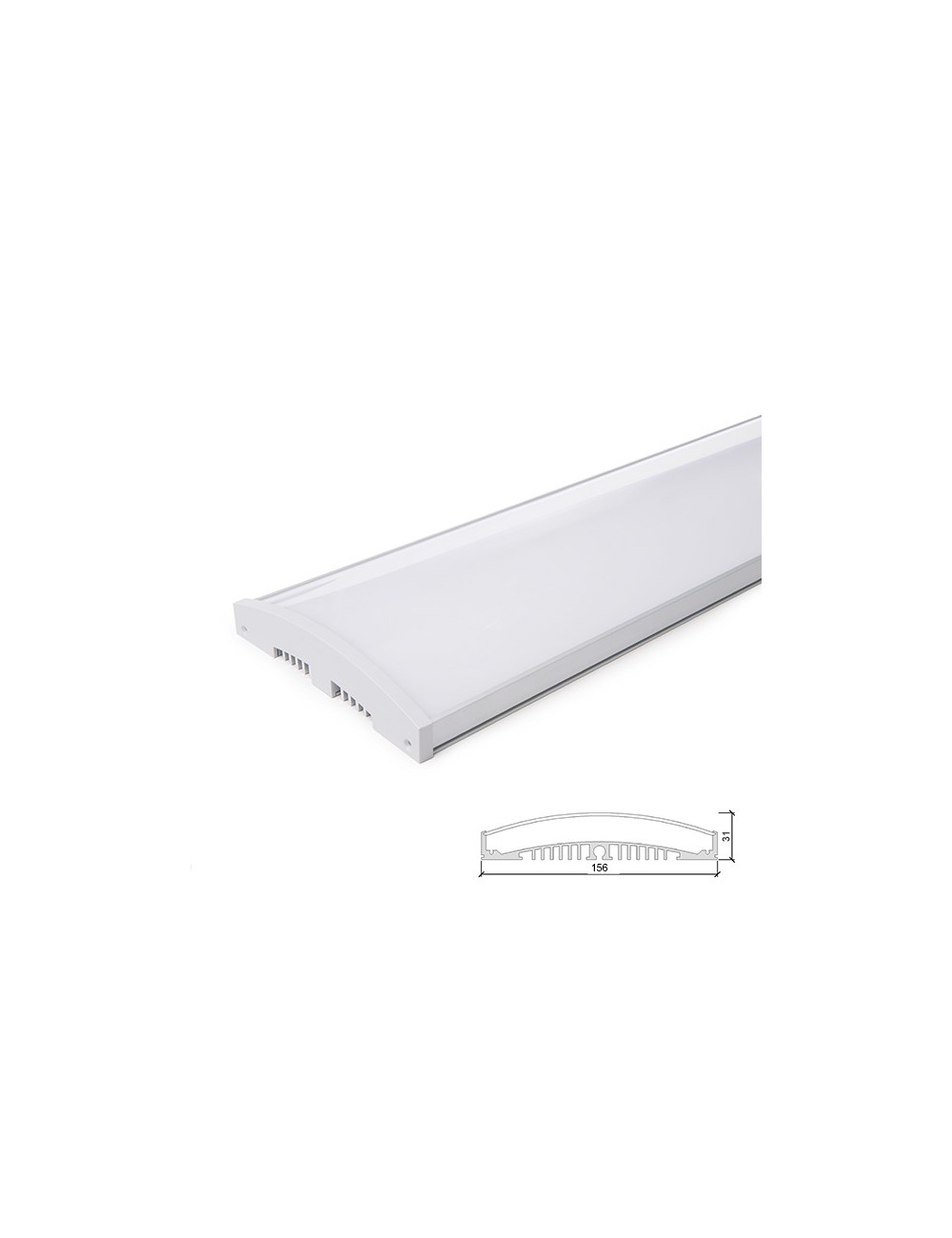 Profil/Luminaire Aluminium 10 X Bande de LED - Diffuseur laiteux  x 1M