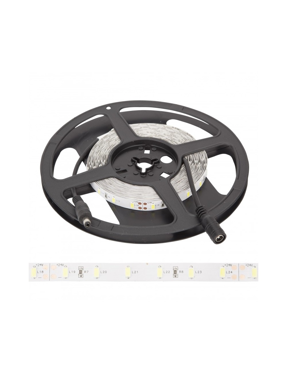 Bande de 300 LEDs 70W 7.000Lm 6000ºK SMD5630 24VDC IP25 x5M 40.000H [GR-RDT5630-60-24-CW]-Blanc Froid