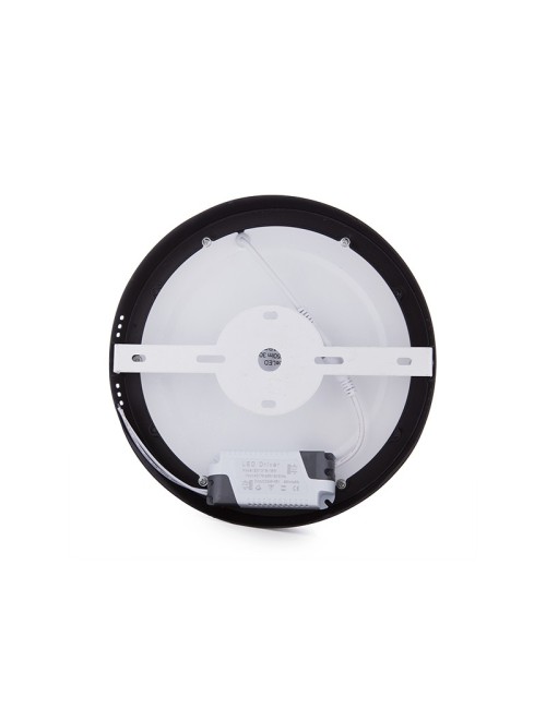 Plafonnier LED 18W 1357Lm  3000ºK Rond Noir 40.000H [HO-JM18WR-B-WW]