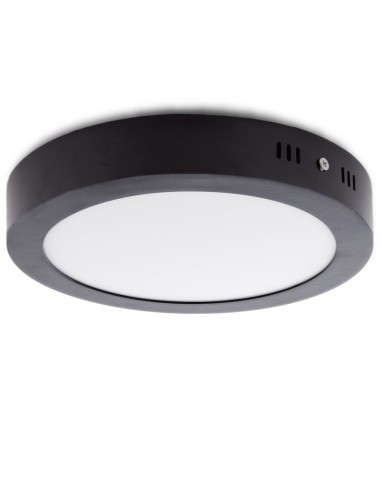 Plafonnier LED 18W 1357Lm  3000ºK Rond Noir 40.000H [HO-JM18WR-B-WW]