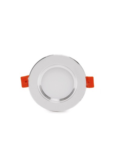 Downlight LED 3W  240Lm 4200ºK Cadre Argenté 40.000H [PCE-DL3W-P-W]