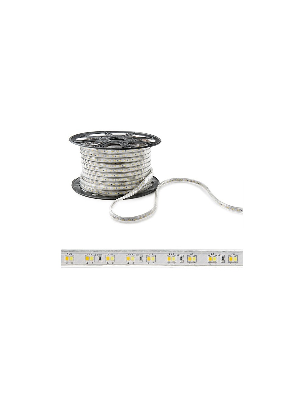 Bande de 120 LEDs/M 12W 12Lm SMD2835 230VAC IP65 40.000H [WM-SMD2835-G-120-M]-