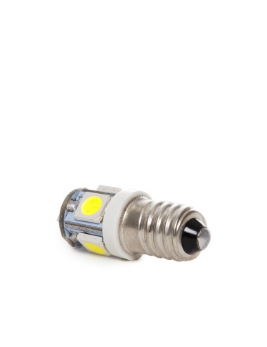 Ampoule LED E10 1W 90Lm 6000ºK 12VDC LEDs 40.000H [CA-E10-5MD5050-CW]