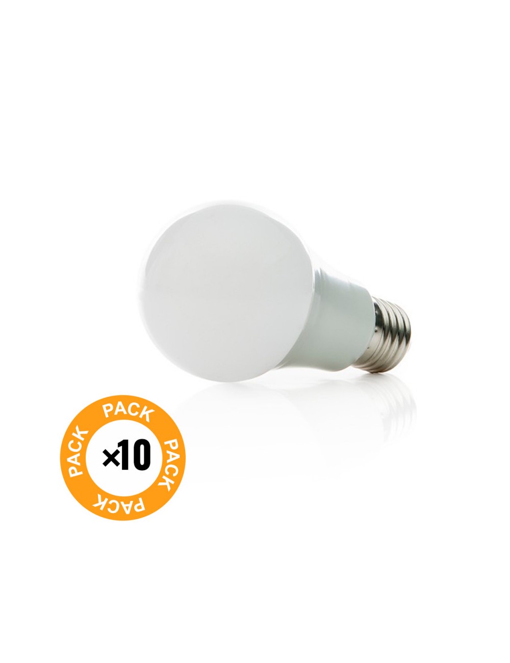 Pack 10 Ampoules LEDs Sphérique Aluminium/PC E27 7W 630Lm 40.000H