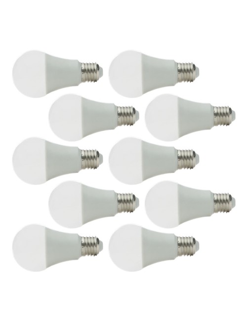 Pack 10 Ampoules LEDs Sphérique Aluminium/PC E27 7W 630Lm 40.000H