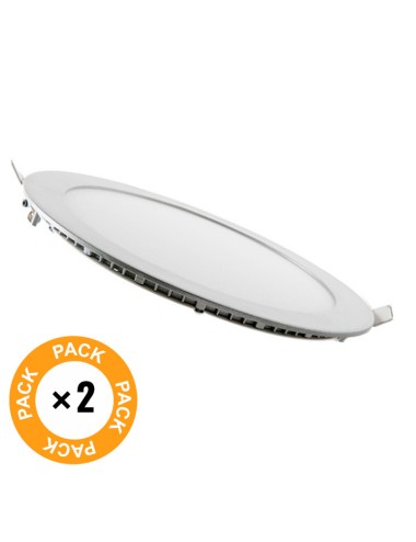 Pack 2 Downlight Mince LED 18W 1409Lm 6000ºK Rond 40.000H [JL-GP-LZ-3-M-CW-PK2-AP]