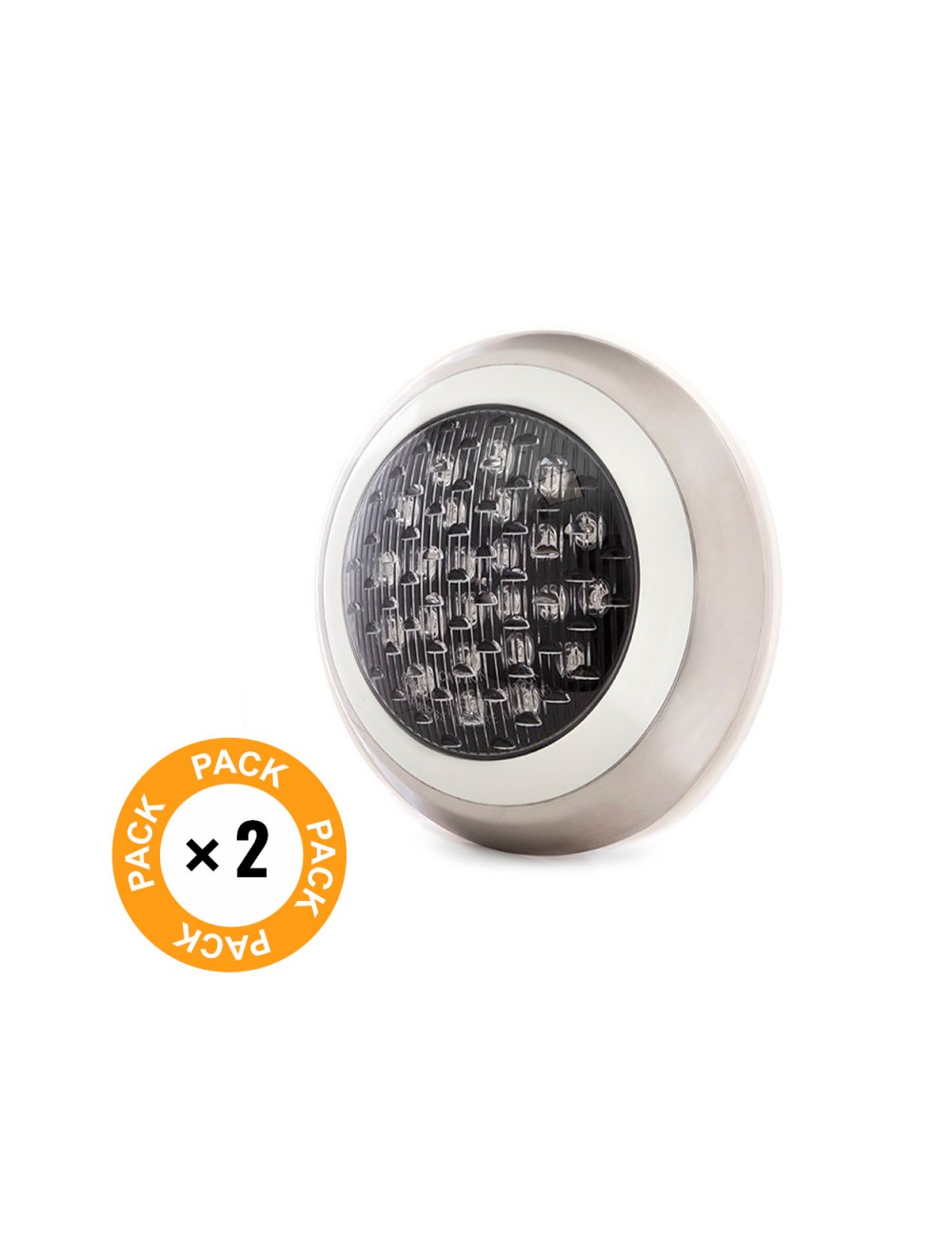 Pack 2 Projecteurs Piscina LED 24W 4200ºK Monté En Surface  Ø300Mm Blanc Neutre LED 40.000H [KD-FPS-63-24W-W-PK2-AP]