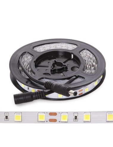 Bande de 60 LEDs/M 100W 6.900Lm 6000ºK SMD5054 12VDC IP20 x5M 40.000H [CA-60-5054-12-IP20-CW]-Blanc Froid