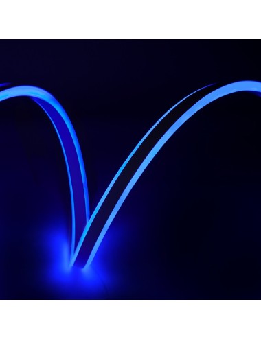 Tuyau LED \"Neon Flex\" 12W Émissions Latérales Double 220-230VAC 12W/M x1M 40.000H [WM-SMD2835-NFD-120-B]- Bleu