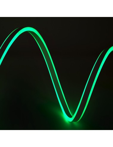 Tuyau LED \"Neon Flex\" 12W Émissions Latérales Double 220-230VAC 12W/M x1M 40.000H [WM-SMD2835-NFD-120-G]-Vert