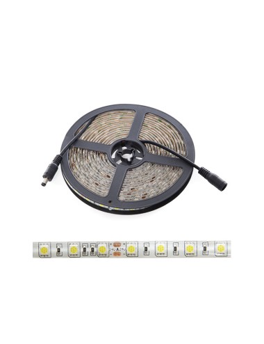 Bande de 300 LEDs 60W 7.000Lm 6000ºK SMD5050 24VDC IP65 x5M 40.000H [CA-5050-60-24-IP65-CW]-Blanc Froid