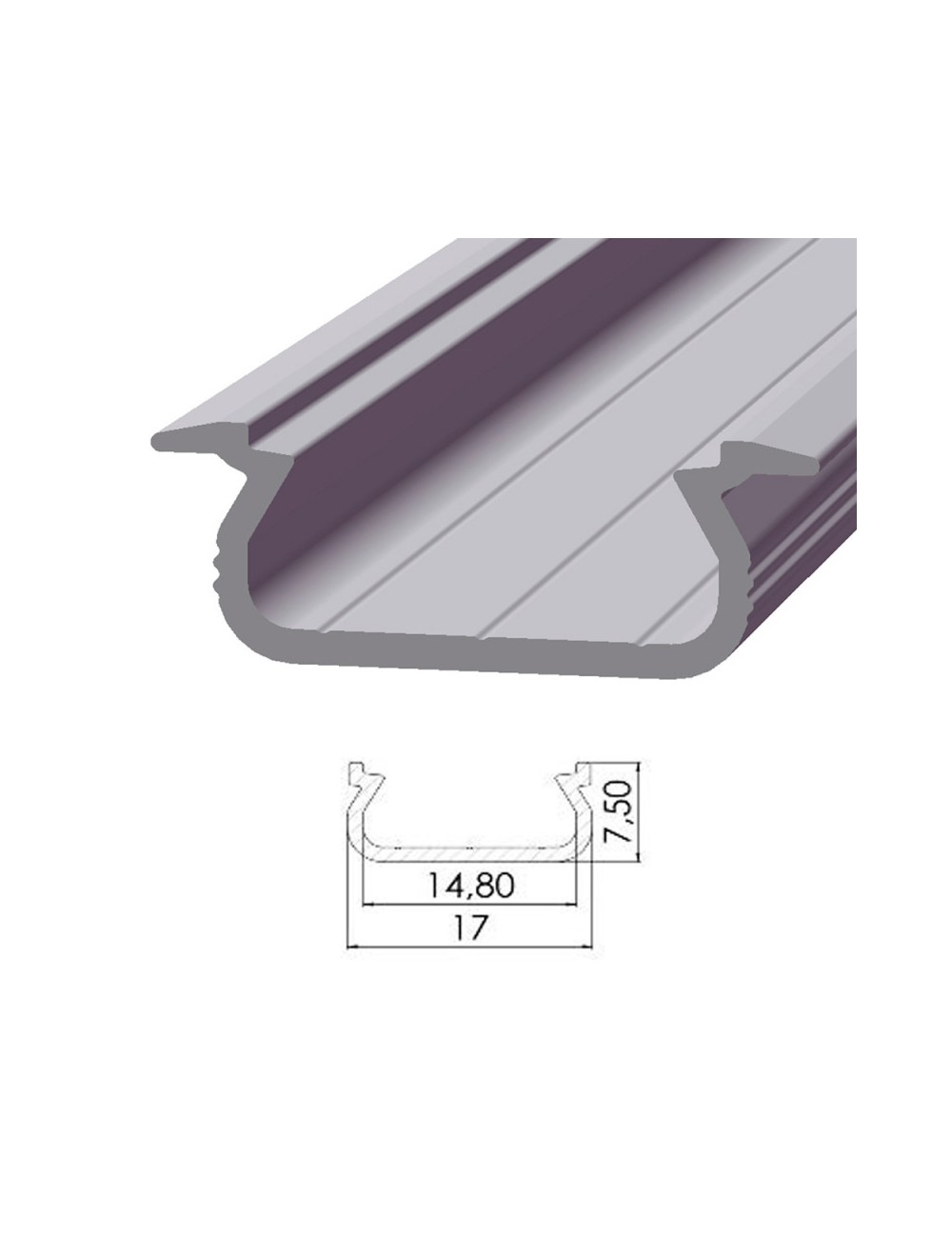 Profil Aluminium Type ECO P02 1,00M