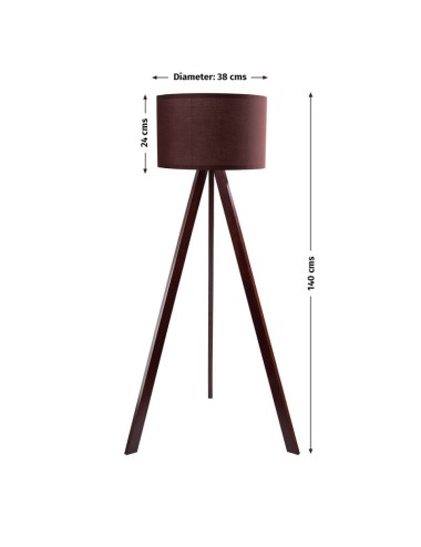 Lampadaire \"AYD-1526\" Marron 1xE27 Sans Ampoule [OPV-780SGN2427]