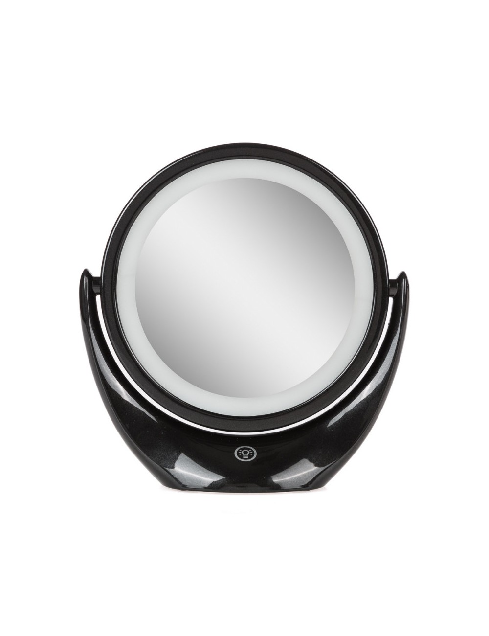 Miroir de maquillage éclairé LED 4200ºK  Ø14,2Cm Rechargeable-Ajustable Noir 40.000H [SUN-ESLED-01-B]