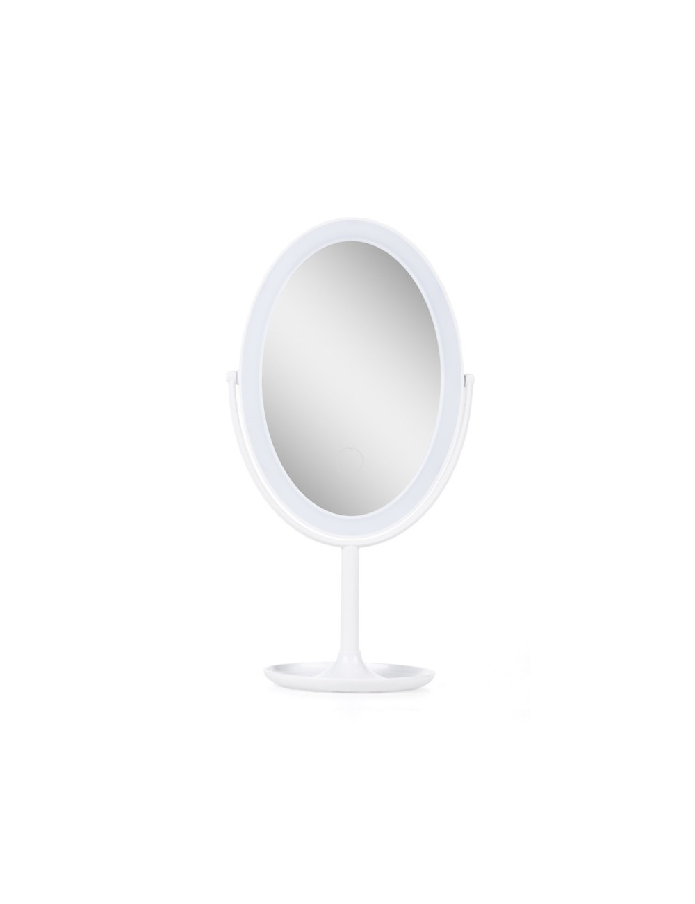 Miroir de maquillage éclairé LED 4200ºK  Ø14,5Cm Rechargeable-Ajustable Blanc40.000H [SUN-ESLED-02-W]