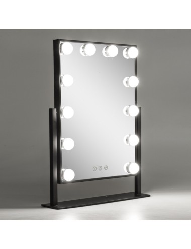 Miroir de maquillage éclairé LED 4200ºK 41x47,5Cm Ajustable Noir 40.000H [SUN-ESLED-03-B]