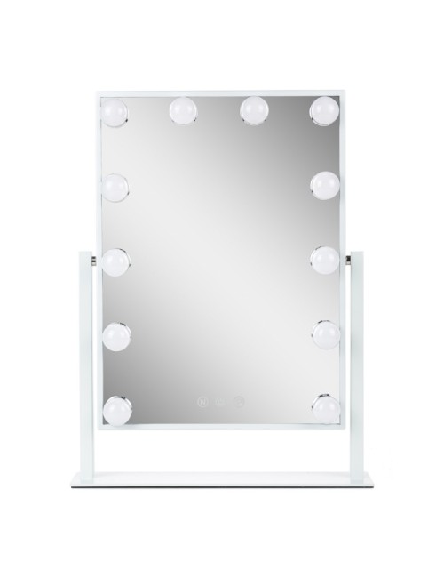 Miroir de maquillage éclairé LED 4200ºK 41x47,5Cm Ajustable Blanc40.000H [SUN-ESLED-03-W]