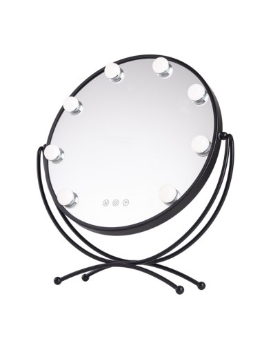 Miroir de maquillage éclairé LED 4200ºK 48x43Cm Noir 40.000H [SUN-KRS-430-B]