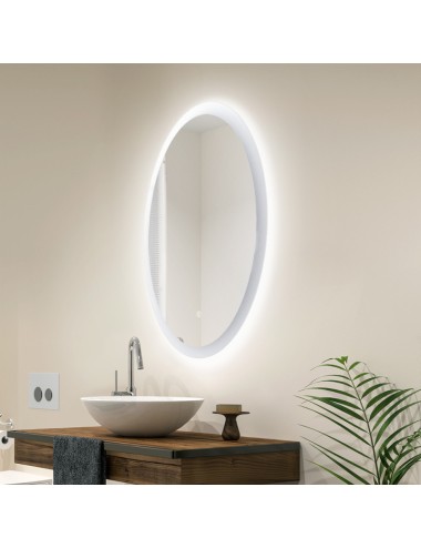 Miroir Salle de bain éclairée LED 15W 4200ºK 60x80Cm Commutateur Tactile Dimmable Anti Vaho 40.000H [SUN-SYJ-16305A]
