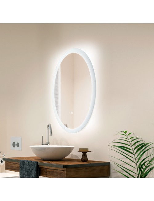 Miroir Salle de bain éclairée LED 15W 4200ºK 50x70Cm Commutateur Tactile Dimmable 40.000H [SUN-SYJ-16304]