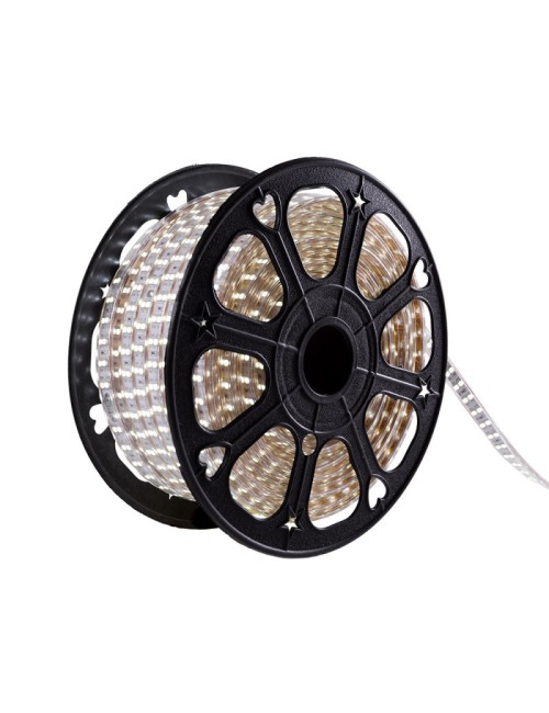 Bande de 120 LEDs/M 500W 1.000Lm 6000ºK SMD5050 220VAC IP65 x50M 40.000H [GR220/120/50M-CW]-Blanc Froid