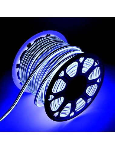 Tuyau LED \"Neon Flex\" 6W 6000ºK 220VAC 8x18mm Double 120xSMD2835 6W/M x1M 40.000H [WR-NS-PVC-8x16D-OY-220-CW]-Blanc Froid